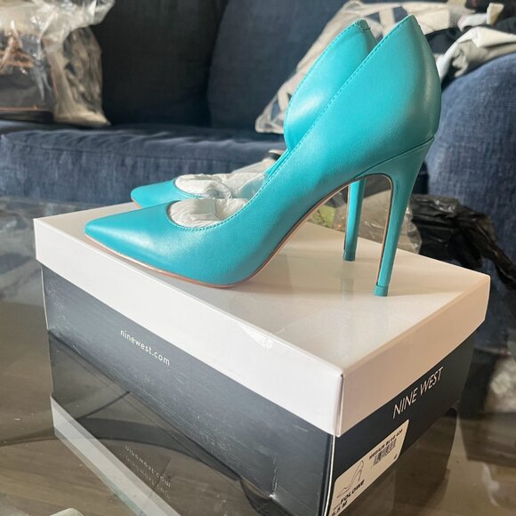 Folowe Nine West d'Orsay Pumps Teal (Medium Blue) - Picture 4 of 6